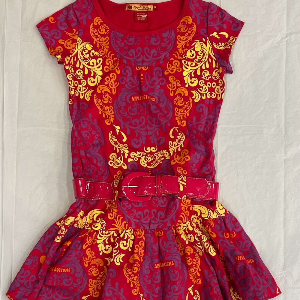 Apple Bottoms Kids Dress in Red and Yellow